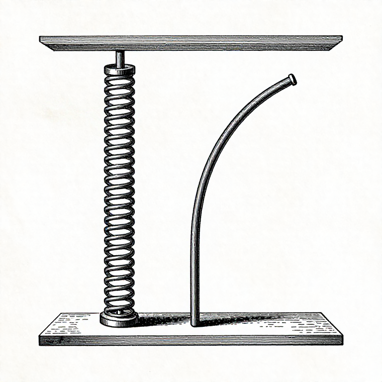 Buckling and Guiding: Why a Long Spring Flicks Sideways