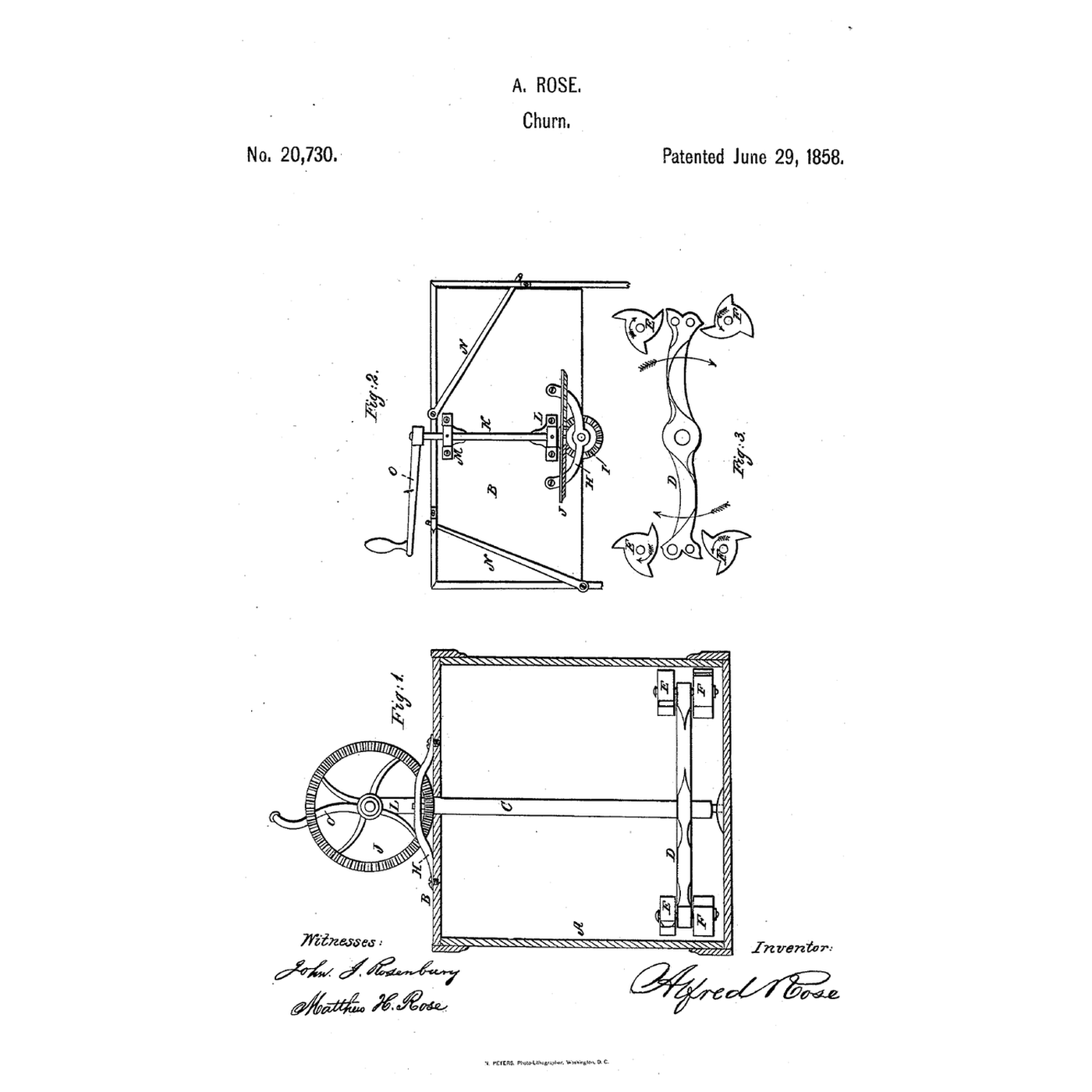 Cam-Wheel Crosspiece Churn: Free Cam Wheels Above and Below the Arm Throw the Cream Out and Draw It Back