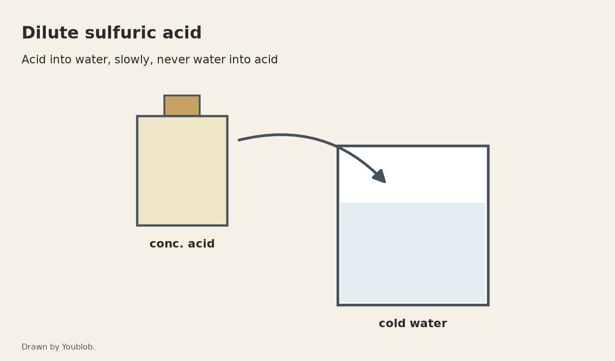 Dilute Sulfuric Acid: Concentrated Acid Poured into Water