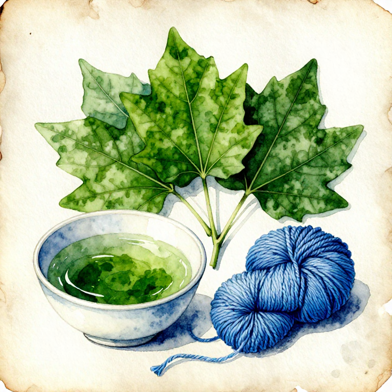 Dyeing Blue with Japanese Indigo — The Fresh-Leaf Salt-Rub Method