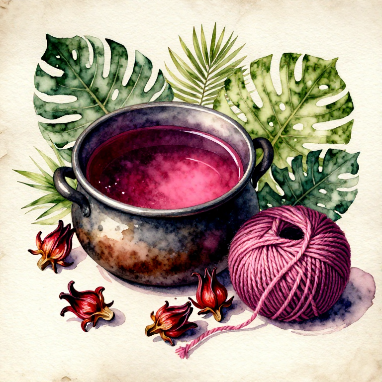 Dyeing Pink-Mauve with Hibiscus — The Tropical Flower Dye of Ancient Egypt