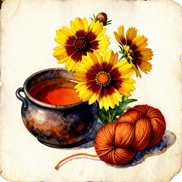 Dyeing Red-Orange with Coreopsis — The Plains Flower That Dyes from Yellow to Rust