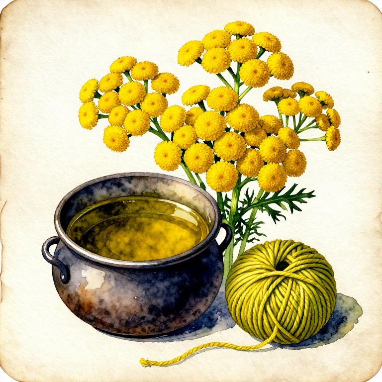 Dyeing Yellow-Green with Tansy — The Bitter Herb of Medieval Dye Gardens