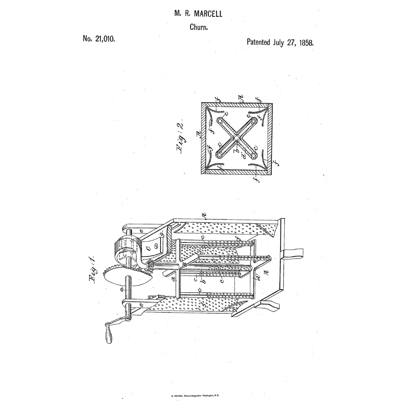 Fan-Blown Jet Dasher Churn: A Fan on the Crank Shaft Blows Air Out Through the Dasher Below the Cream