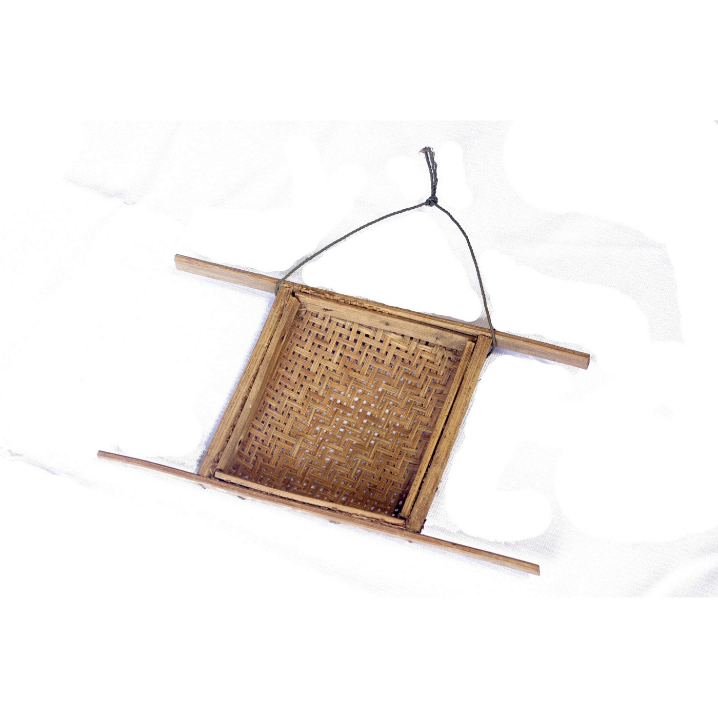 Krachon — a Fine-Woven Bamboo Strainer with Long Handles to Rest Across a Pot, for Coconut Milk and Pla Ra