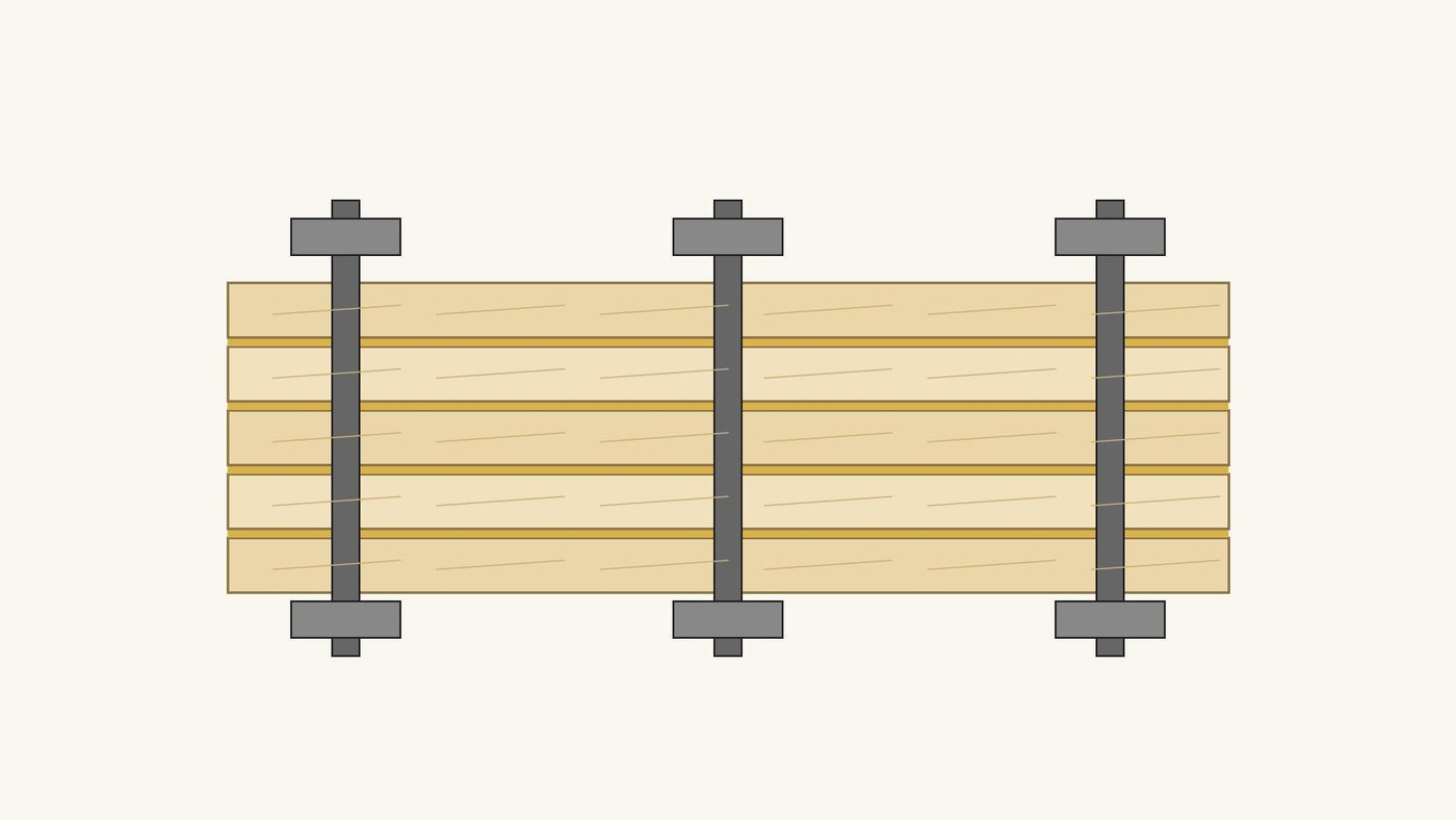 Laminated Spruce Blank: Planed Spruce Boards Glued Grain-Parallel and Clamped