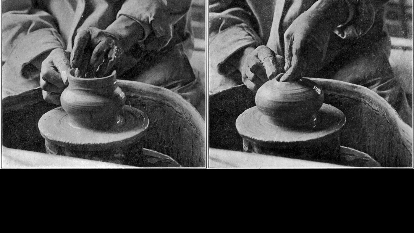 Leather-Hard Red Clay Vessel: Thrown to a Drawing, Left Overnight to Firm, Binns 1910