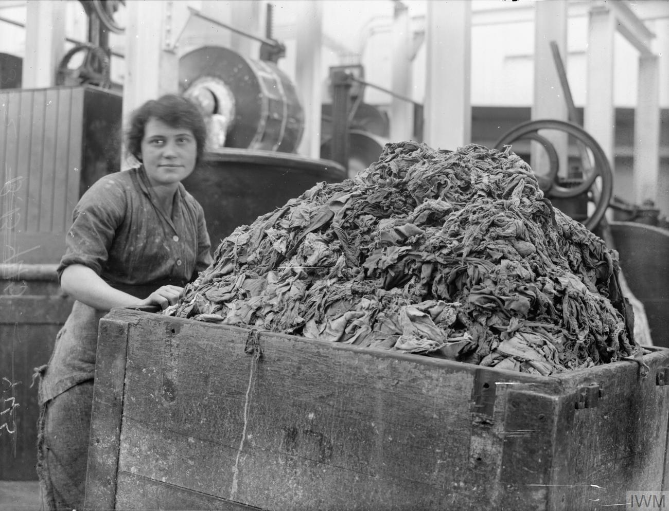 Linen Rags: Worn Linen Sorted and Cut for Papermaking