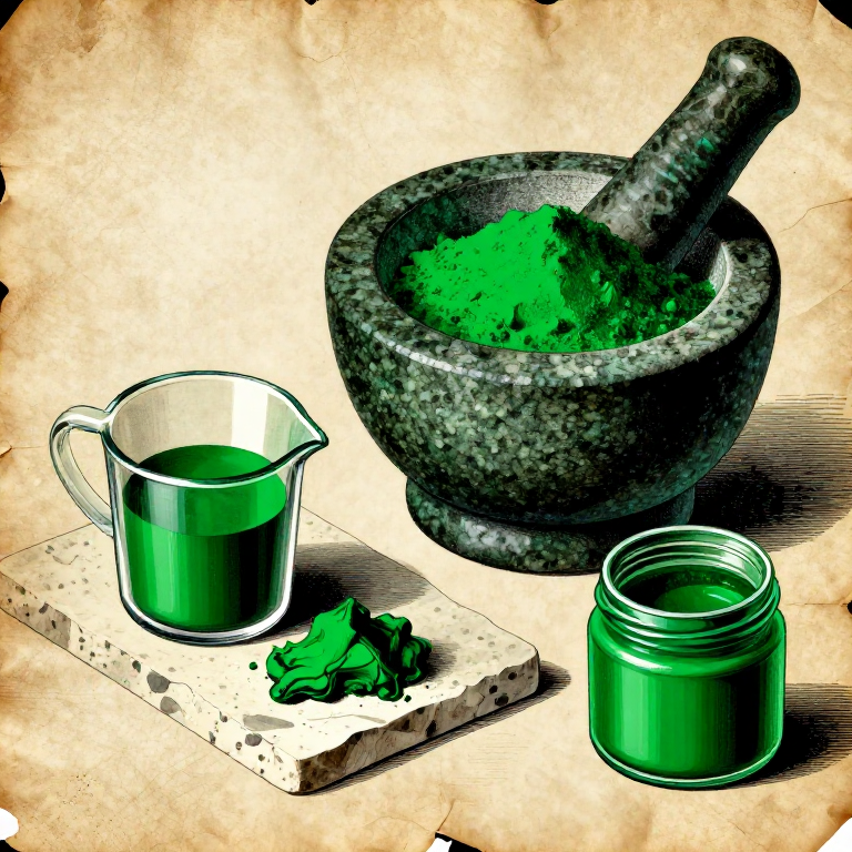 Making Malachite Green Pigment — Grinding the Copper Mineral into Painter's Green