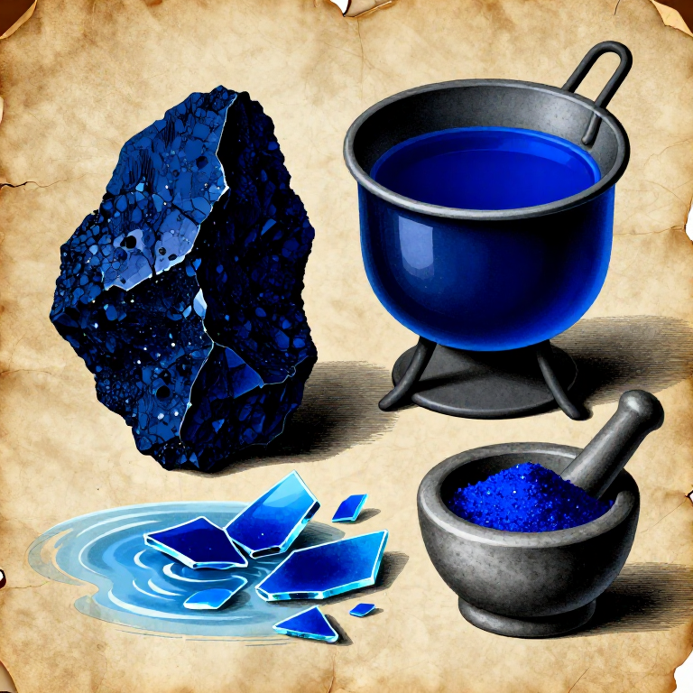 Making Smalt — Grinding Cobalt Blue Glass into the Renaissance Painter's Blue Pigment