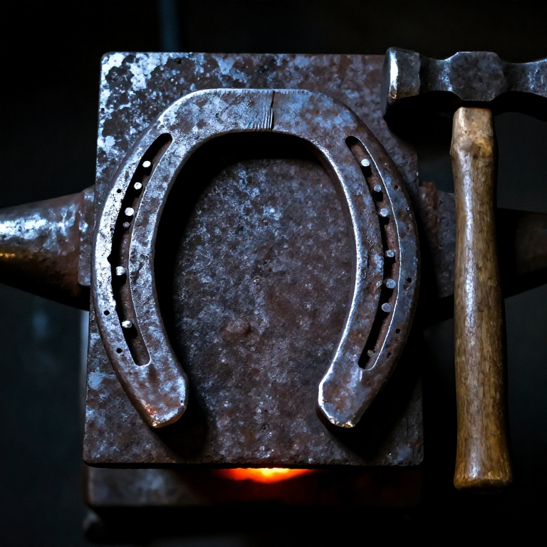 Forging a Horseshoe on an Anvil — Farrier's Craft