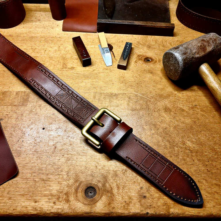 Cutting and Tooling a Leather Belt — Medieval Leatherwork