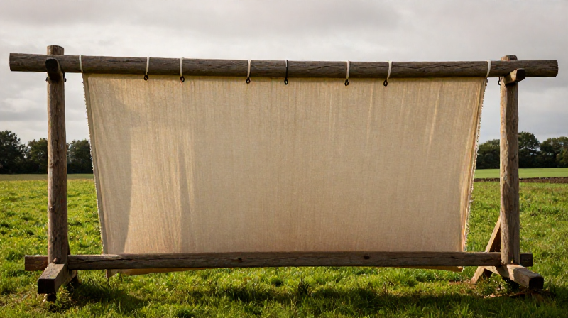 Tentering Cloth on a Frame — Stretching Fulled Wool to Set Width and Grain