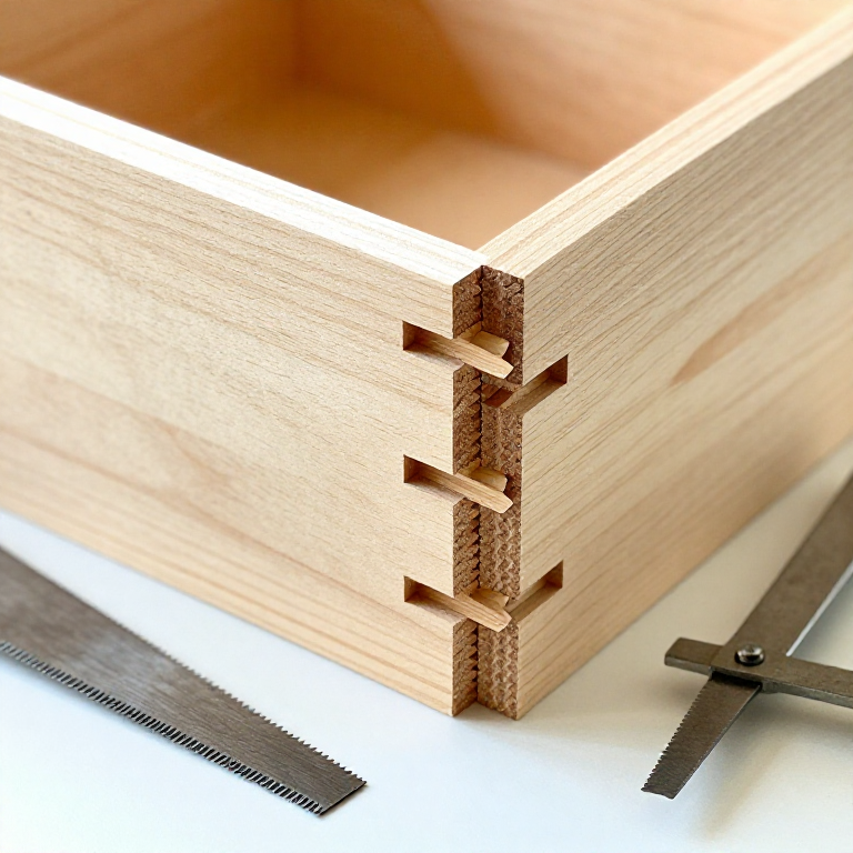 Cutting Hand-Cut Dovetail Joints for a Box — Through Dovetails