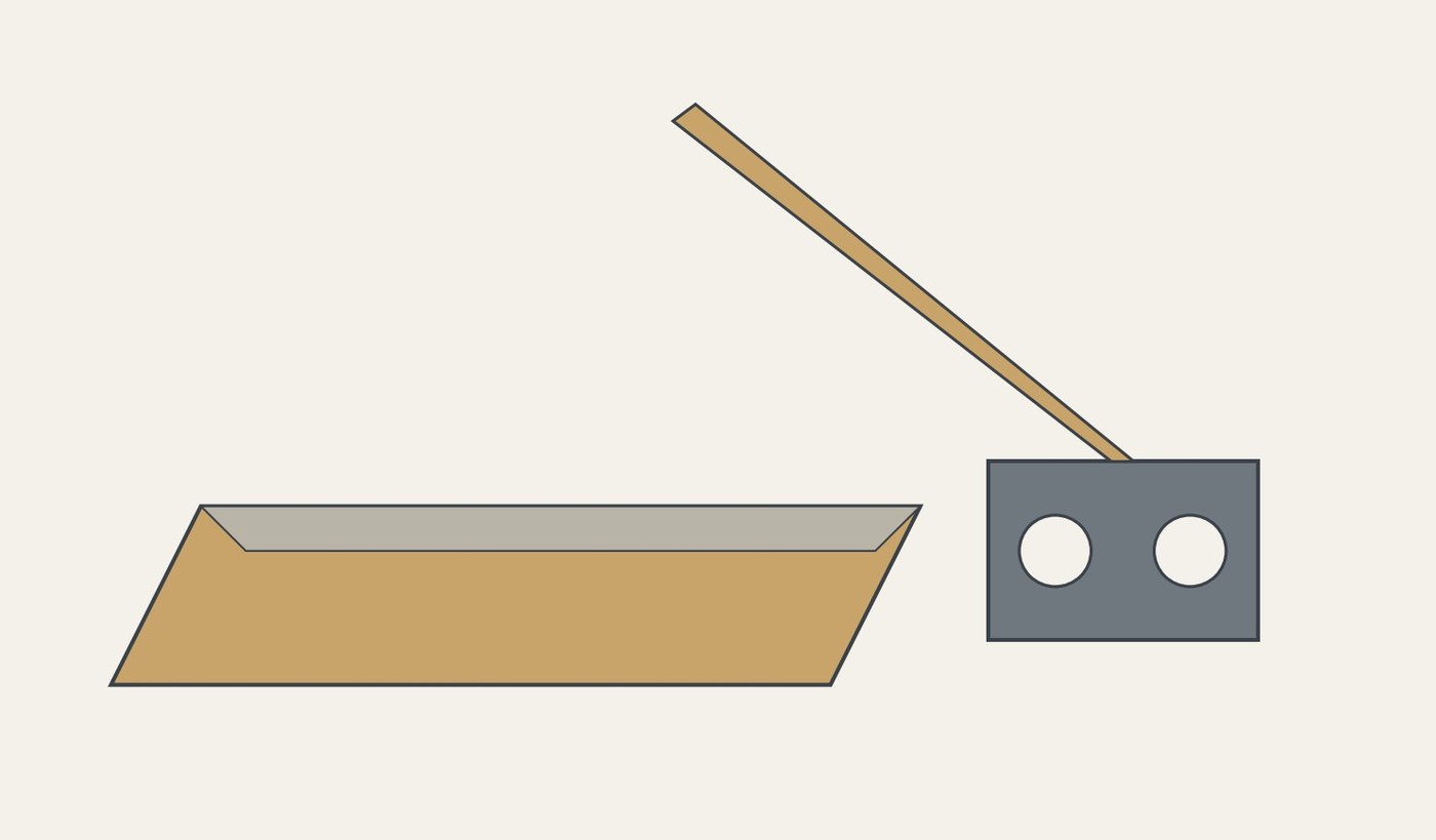 Mixing Trough and Mortar Hoe with a Holed Blade