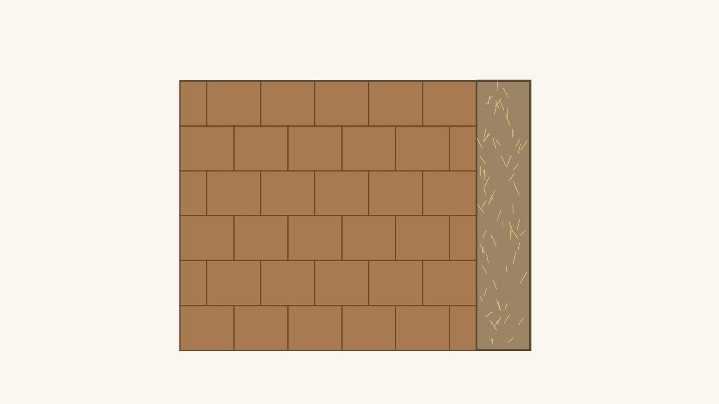 Mud Plaster: Clay, Sand and Straw Trodden Together and Laid On