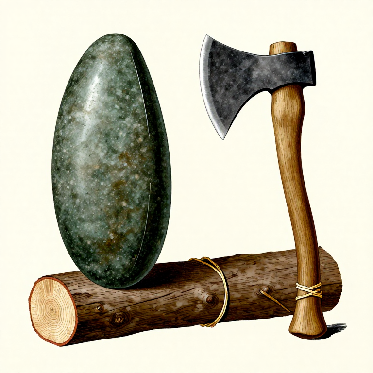 Polishing a Neolithic Ground Stone Axe — The Tool That Cleared the Forests