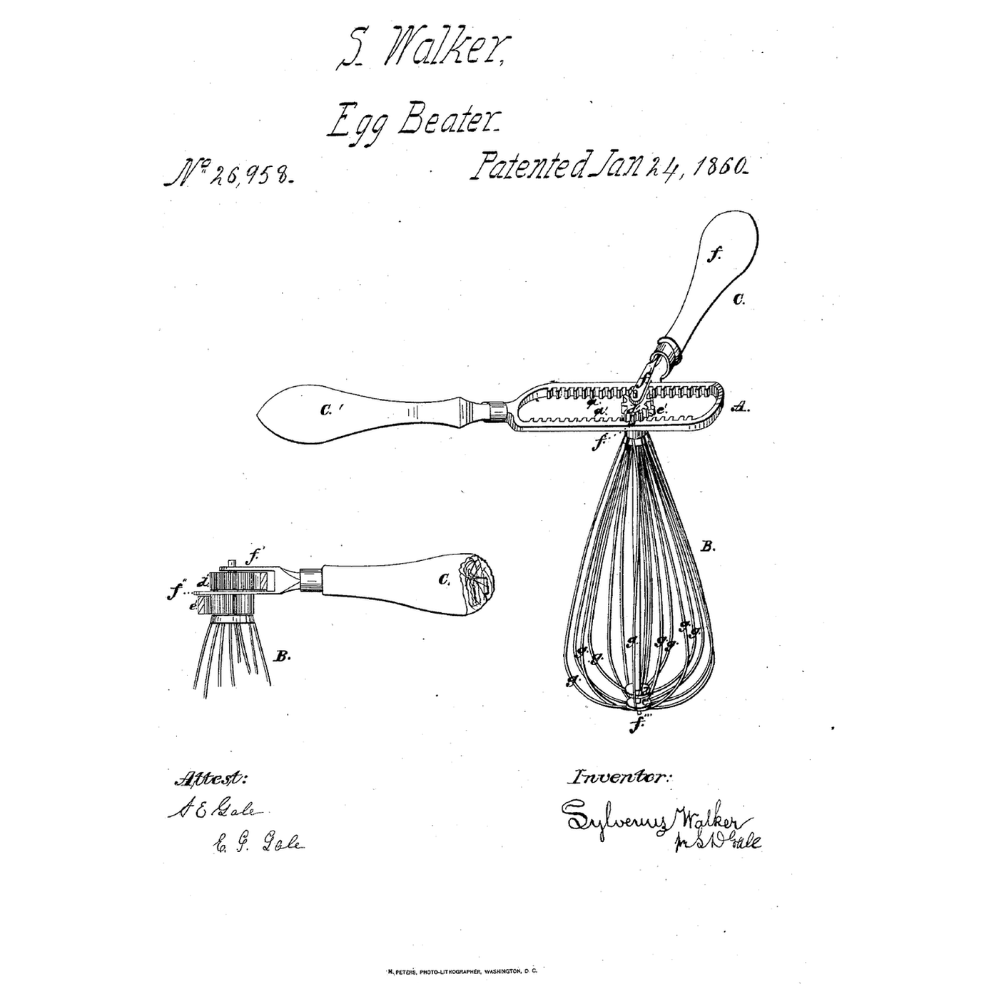 Oblique-Rack Egg Beater: One Rack Turns Two Beaters Opposite Ways