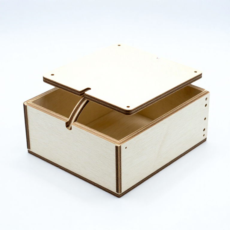 Laser-Cutting a Living-Hinge Wooden Box — Flexible Kerf Pattern