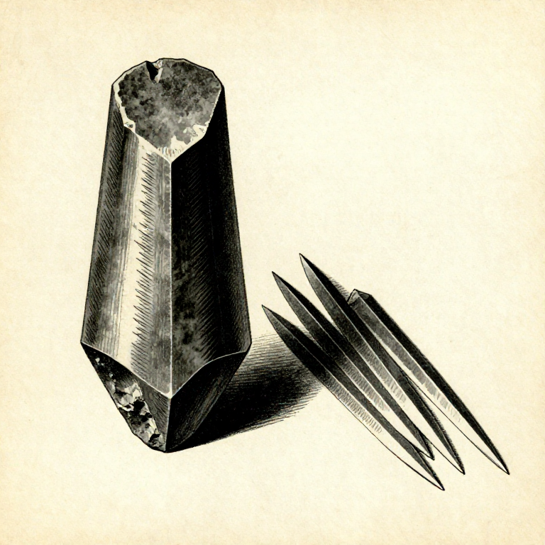 Prepared Core Blade Production — Upper Palaeolithic Flint Knapping