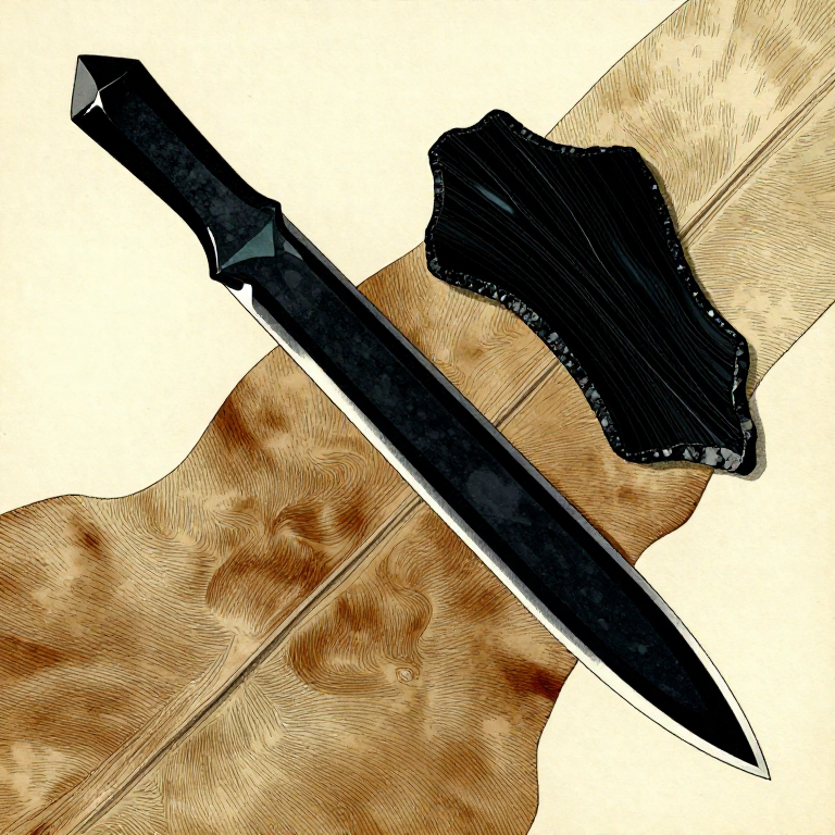 Knapping an Obsidian Blade — Pressure-Flaked Volcanic Glass
