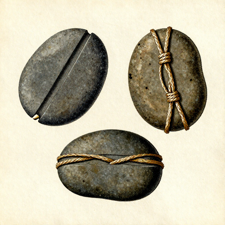 Making Grooved Stone Net Sinkers — Weighted Stones for Fishing Nets