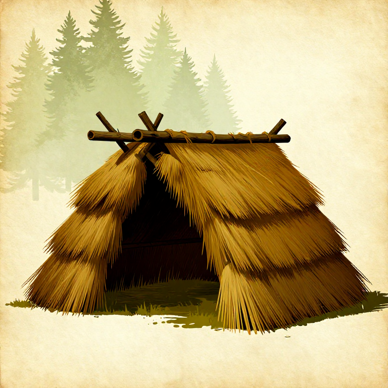 Building a Thatched Lean-To Shelter — Basic Wind and Rain Protection