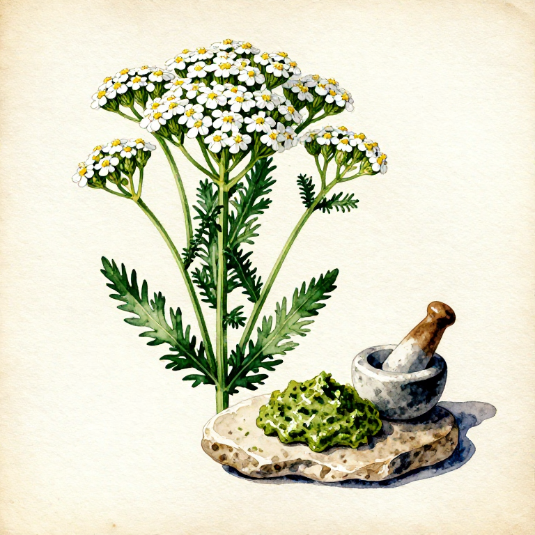 Preparing a Yarrow Wound Poultice — Prehistoric Herbal First Aid