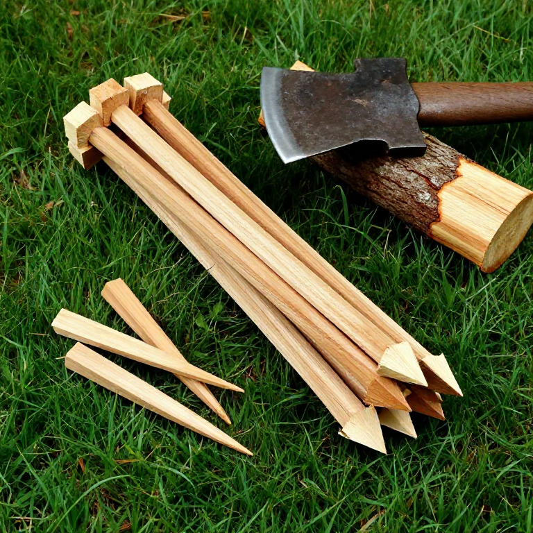 Riven Wooden Stakes and Wedges