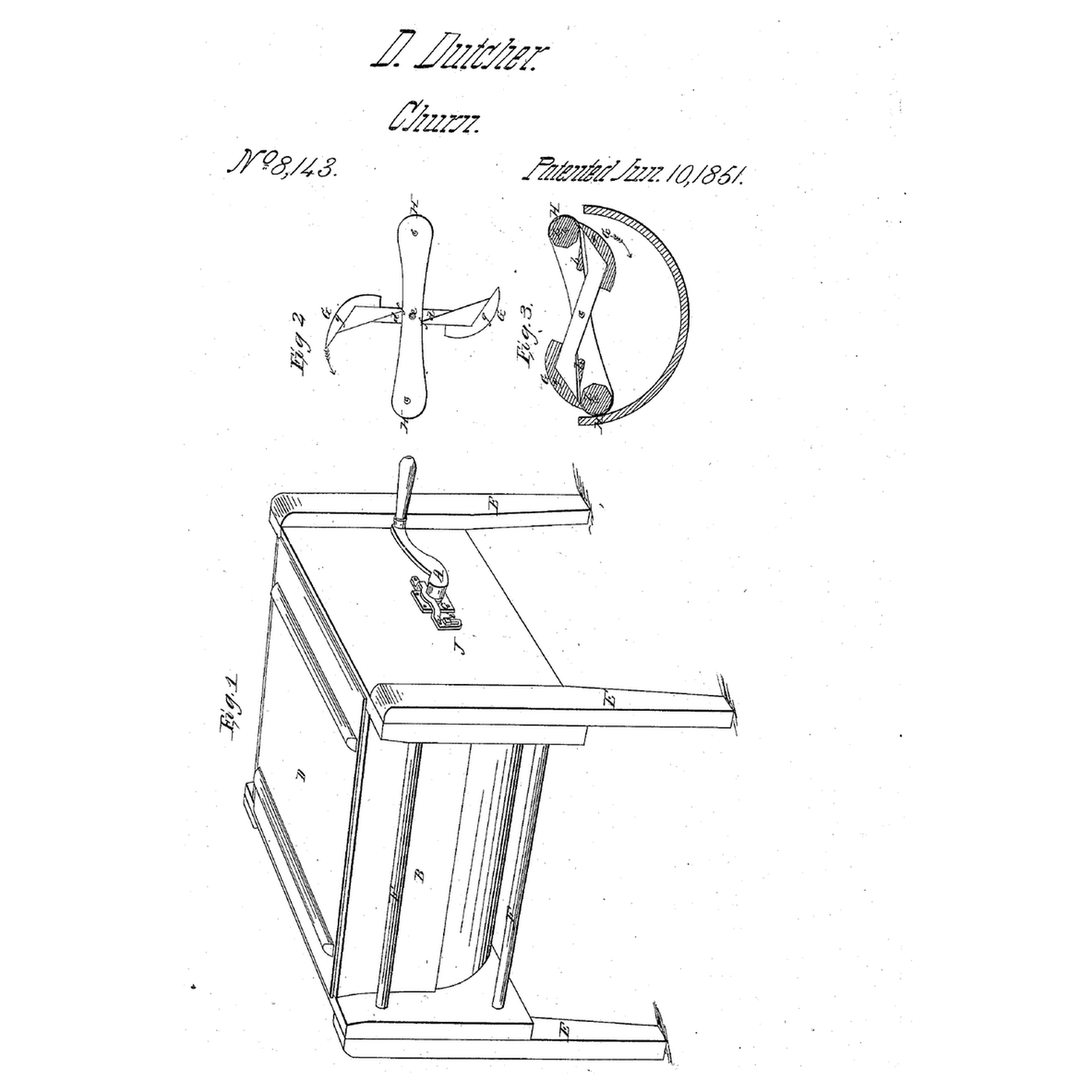 Roller-and-Float Gathering Churn: Floats That Fold Onto Rollers to Press the Butter