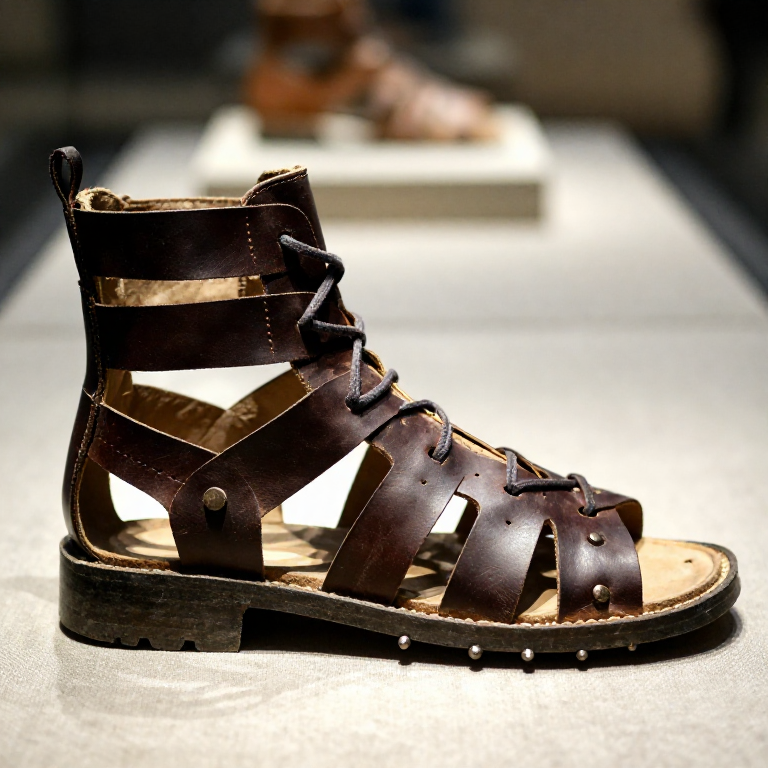 Cutting and Sewing a Caliga Leather Sandal — Roman Military Footwear