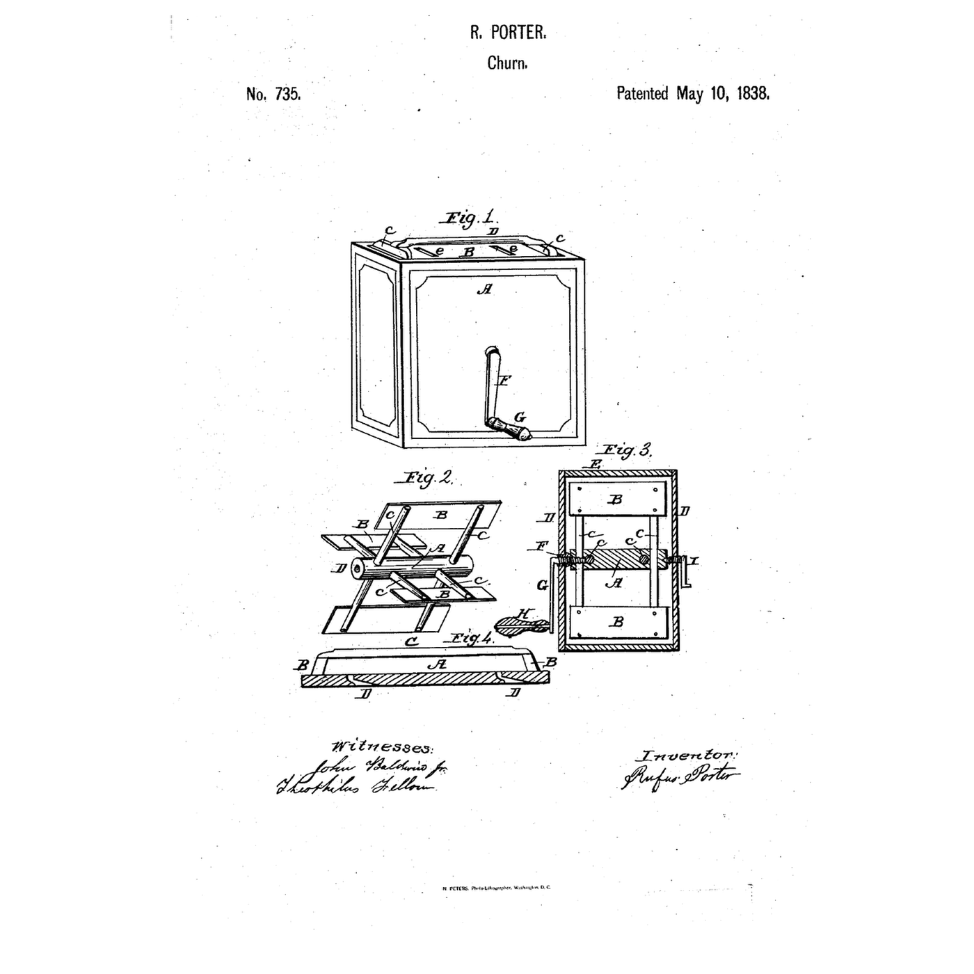 Rotary-Dasher Box Churn: Float Boards on Crossed Arms in a Curved Box