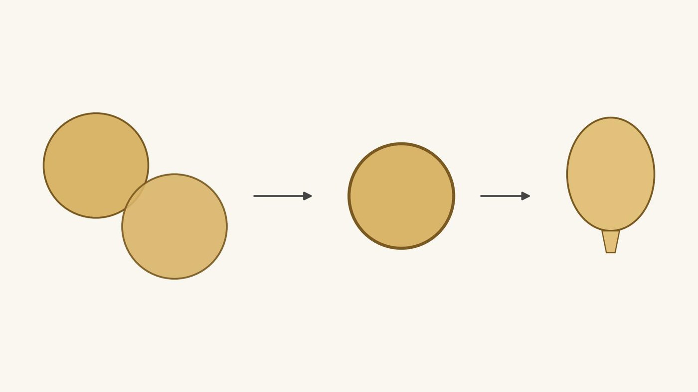 Rubber Balloons: Two Circles of Natural Rubber Sheet Pressed Together at the Edge