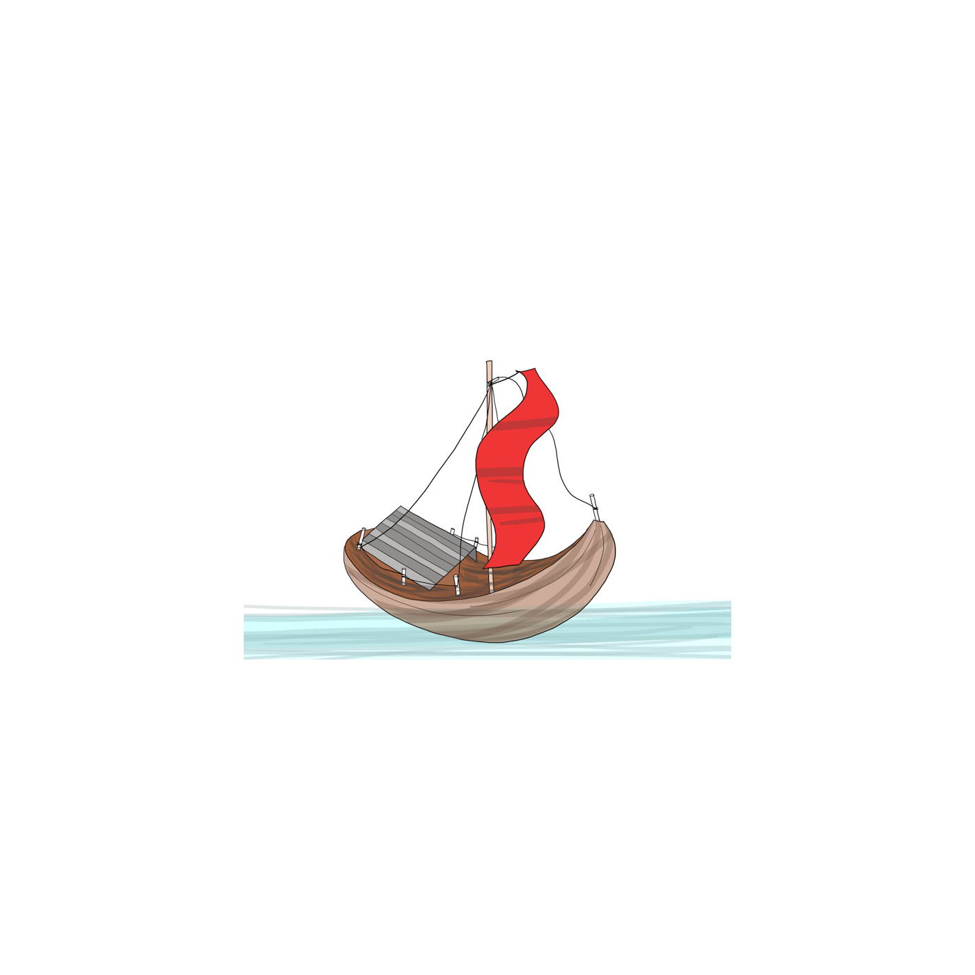 Ruea Kap Maphrao (Coconut-Husk Sailboat) — a Flat-Bottomed, Pointed-Bow Hull of Coconut Husk, a Leaf Sail on a Bamboo Mast Set Amidships, and a Thin Bamboo Rudder; Raced on the Wind When the Waters Rise