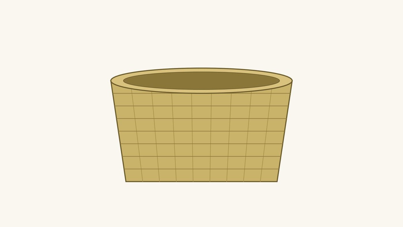 Rush Basket: Soaked Rush Plaited into a Base and Turned Up into Sides