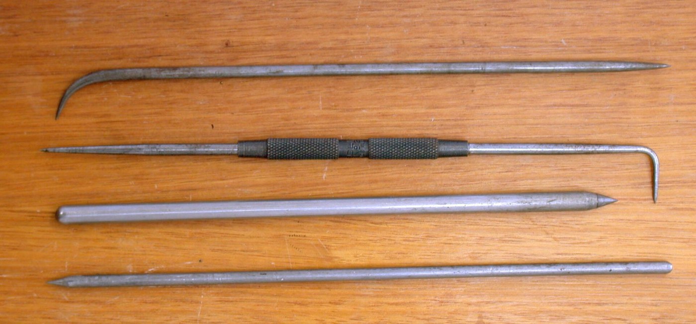 Scriber: Steel Rod with Hardened Points at Both Ends