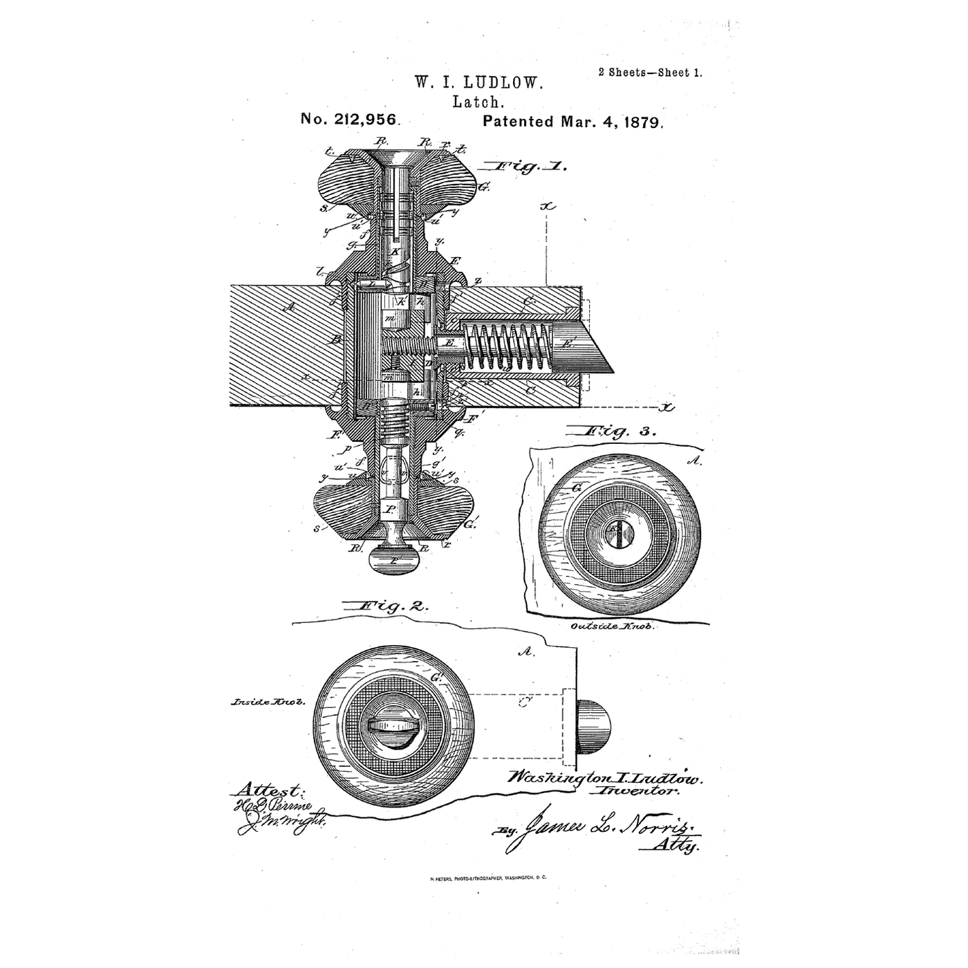The Knob Latch: A Bored Hole, a Sprung Bolt and a Lug on Each Spindle