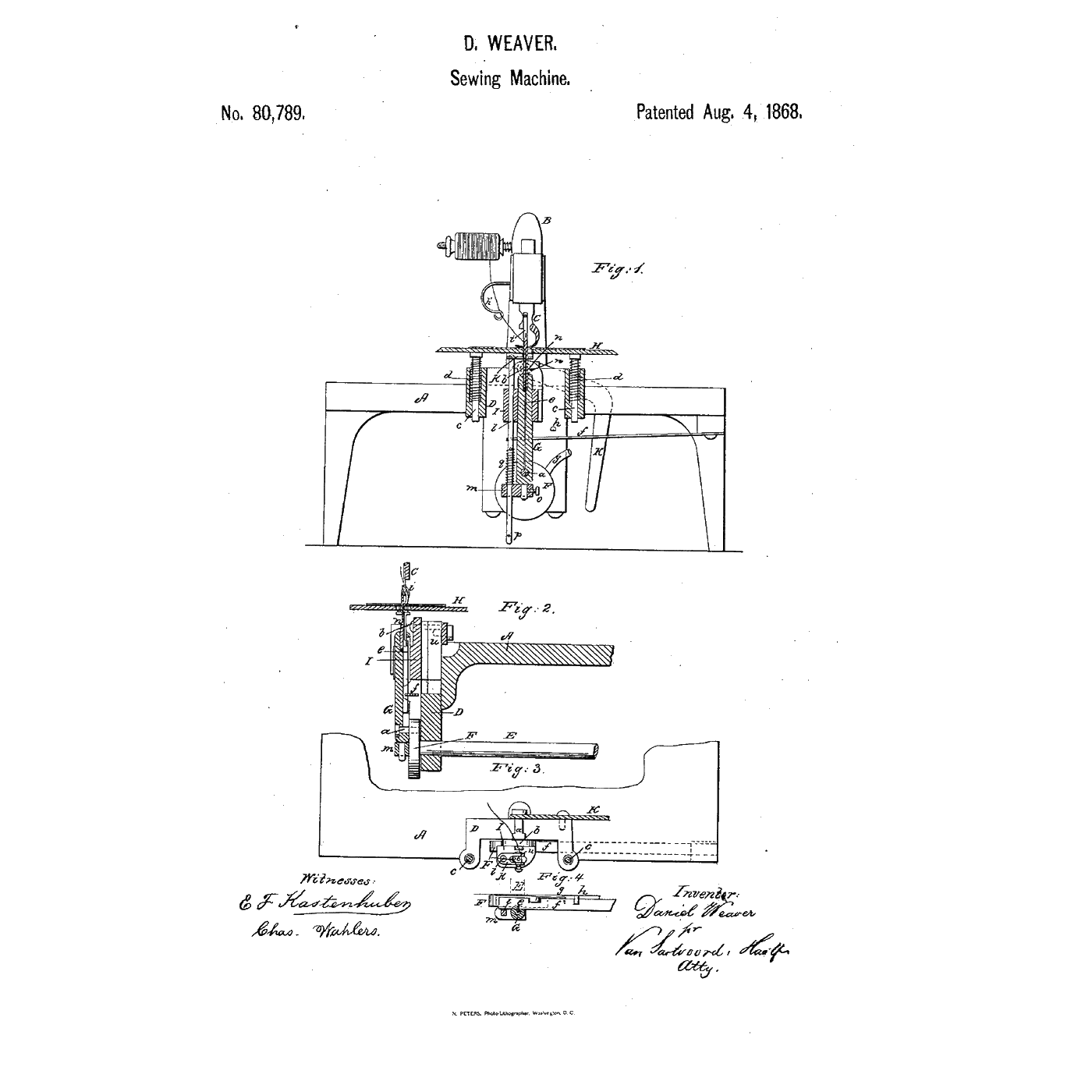 The Latch-Hook Chain Stitcher: A Hook Needle From Below, Its Latch Closed by the Cloth
