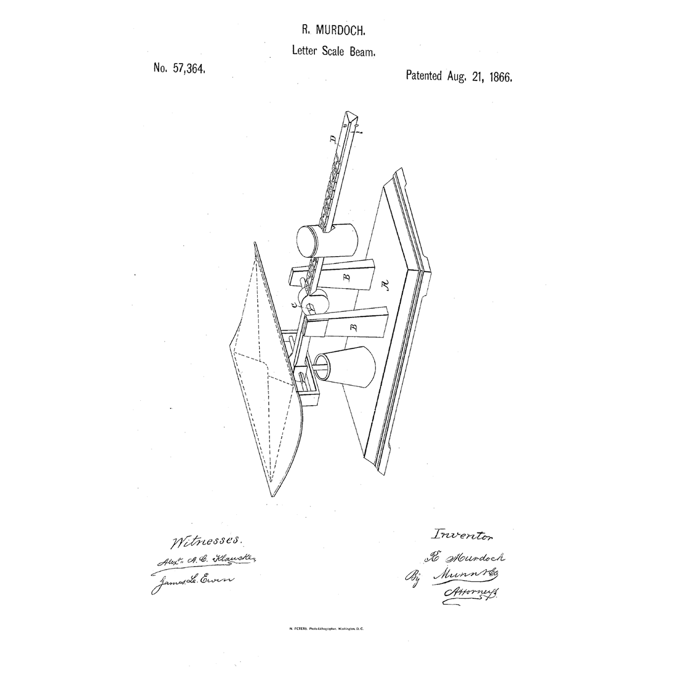The Top-Figured Letter-Scale Beam: Read the Weight From Above