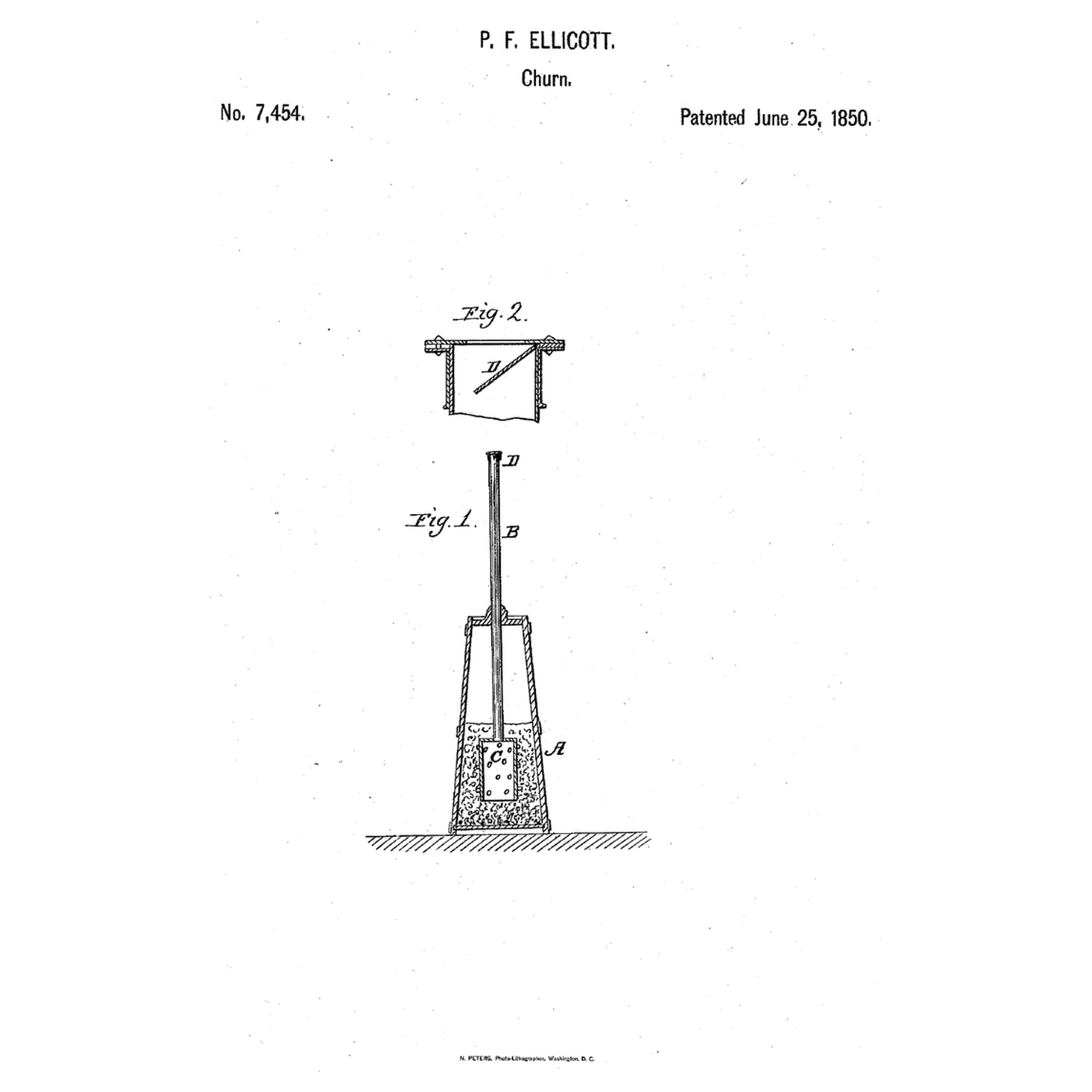 Valved Hollow-Staff Plunger Churn: A Valve at the Top, Air Forced Out at the Foot
