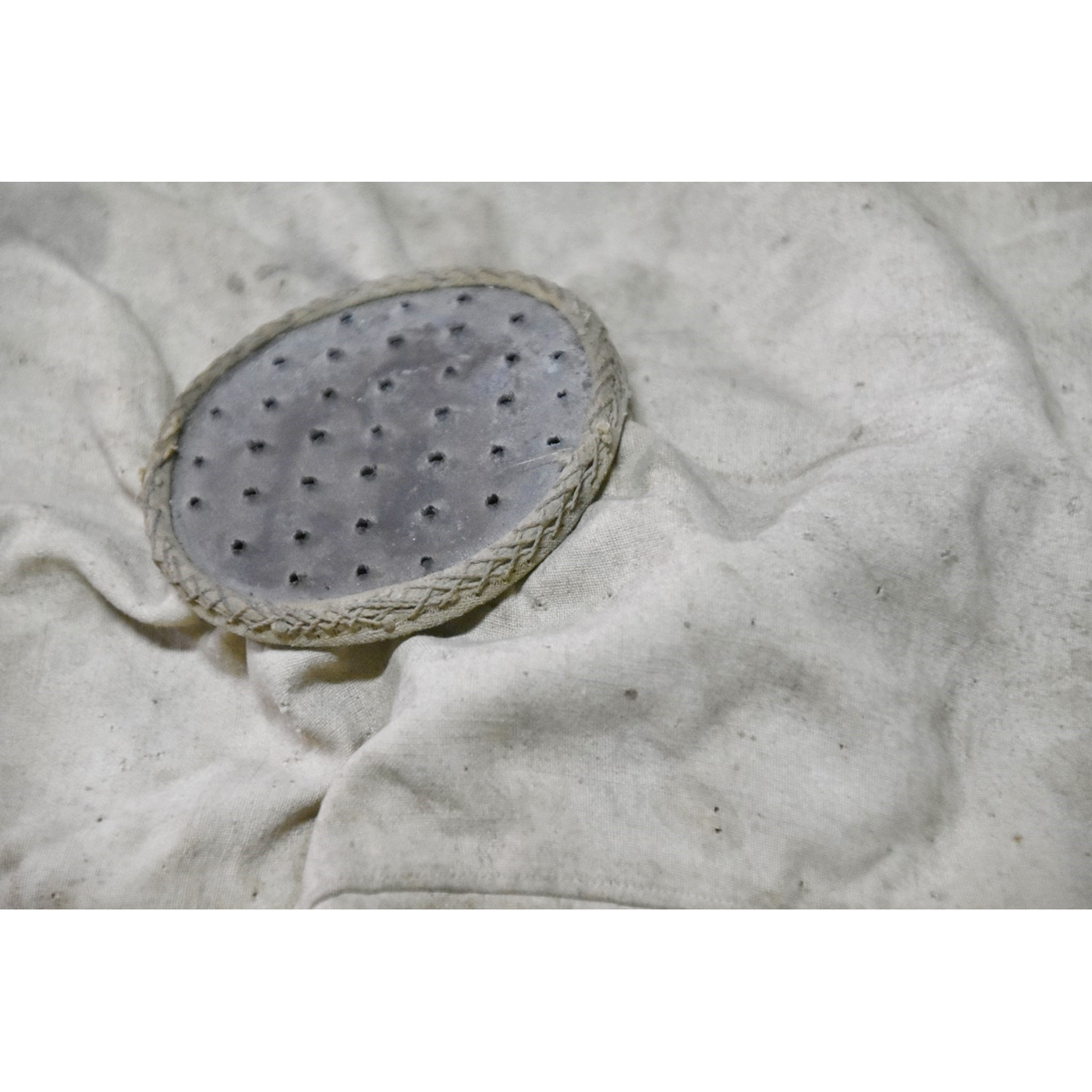 Waen Roi — a Drilled Metal Plate Sewn into Cloth, Squeezing Dough into Khanom Jeen Noodles