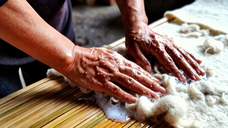 Wet Felting — Matting Raw Wool into Fabric Without Spinning or Weaving